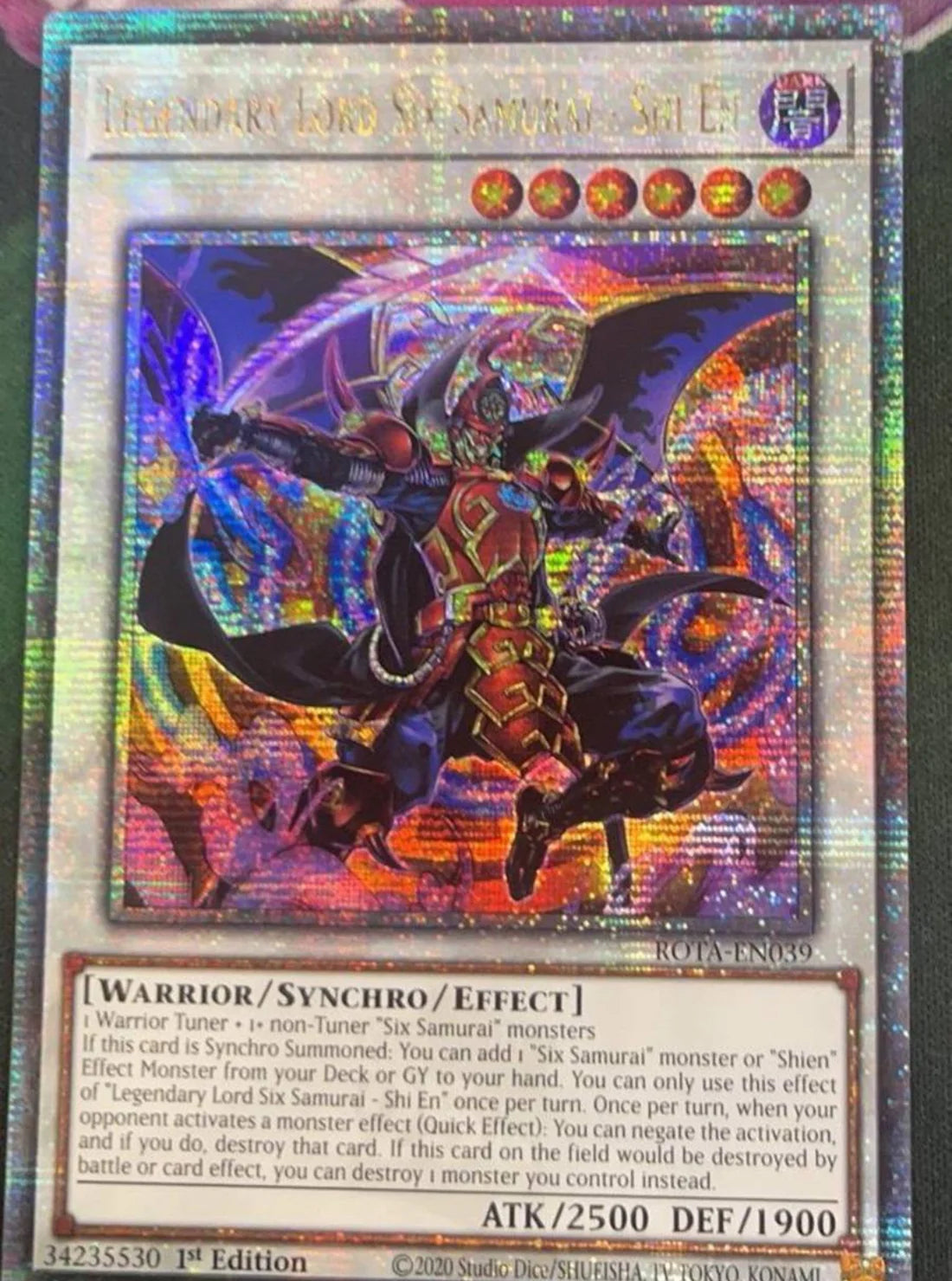 【受注発送】EU版 真魔六武衆-シエンLegendary Lord Six Samurai - Shi En(Quarter Century Secret Rare)