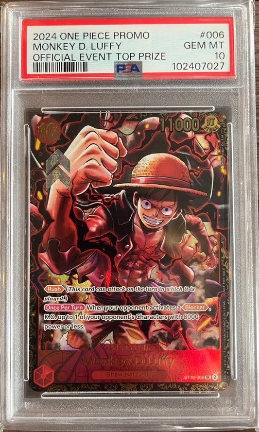 【英語版】Monkey.D.Luffy【ST10-006】即納 PSA10 がんばルフィ Championship プロモカード