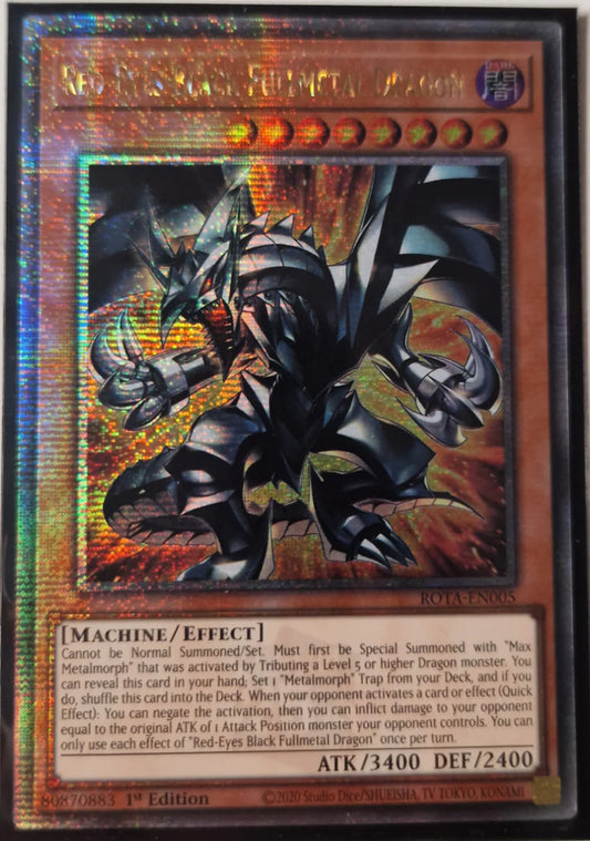 【受注発送】EU版 レッドアイズ・ブラックフルメタルドラゴン Red-Eyes Black Fullmetal Dragon(Quarter Century Secret Rare)
