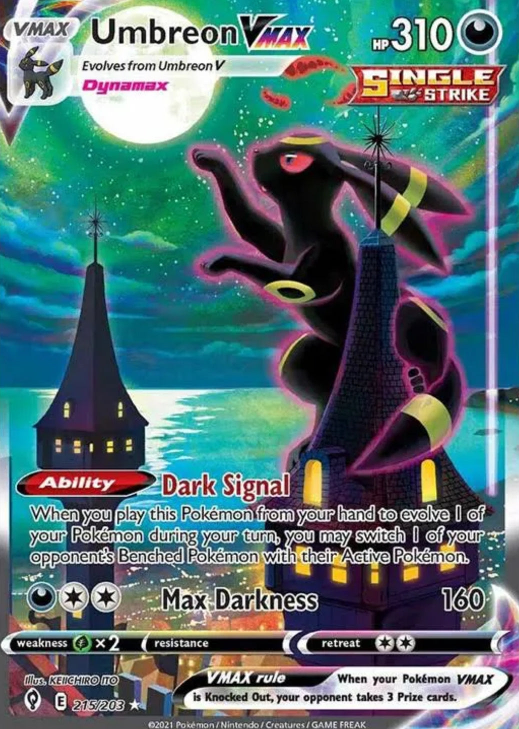 【英語版】ブラッキー umbreon Vmax 【215】発送時期1ヶ月以内 POKEMON